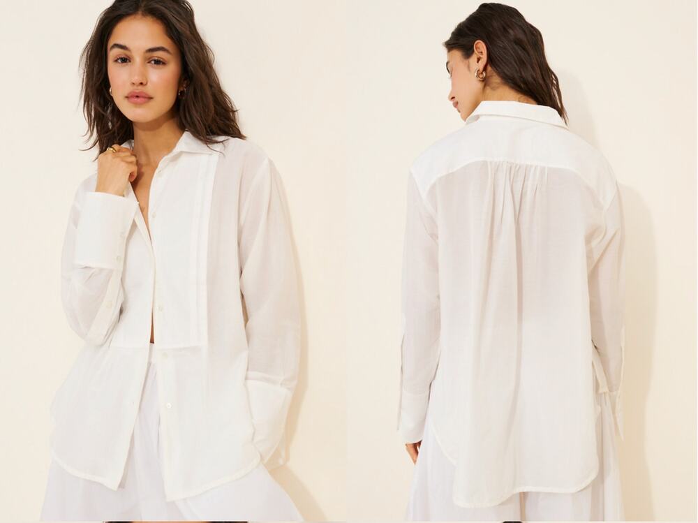 NUULY Citizens of Humanity Polina Silk Blend Button Down Shirt | Size M